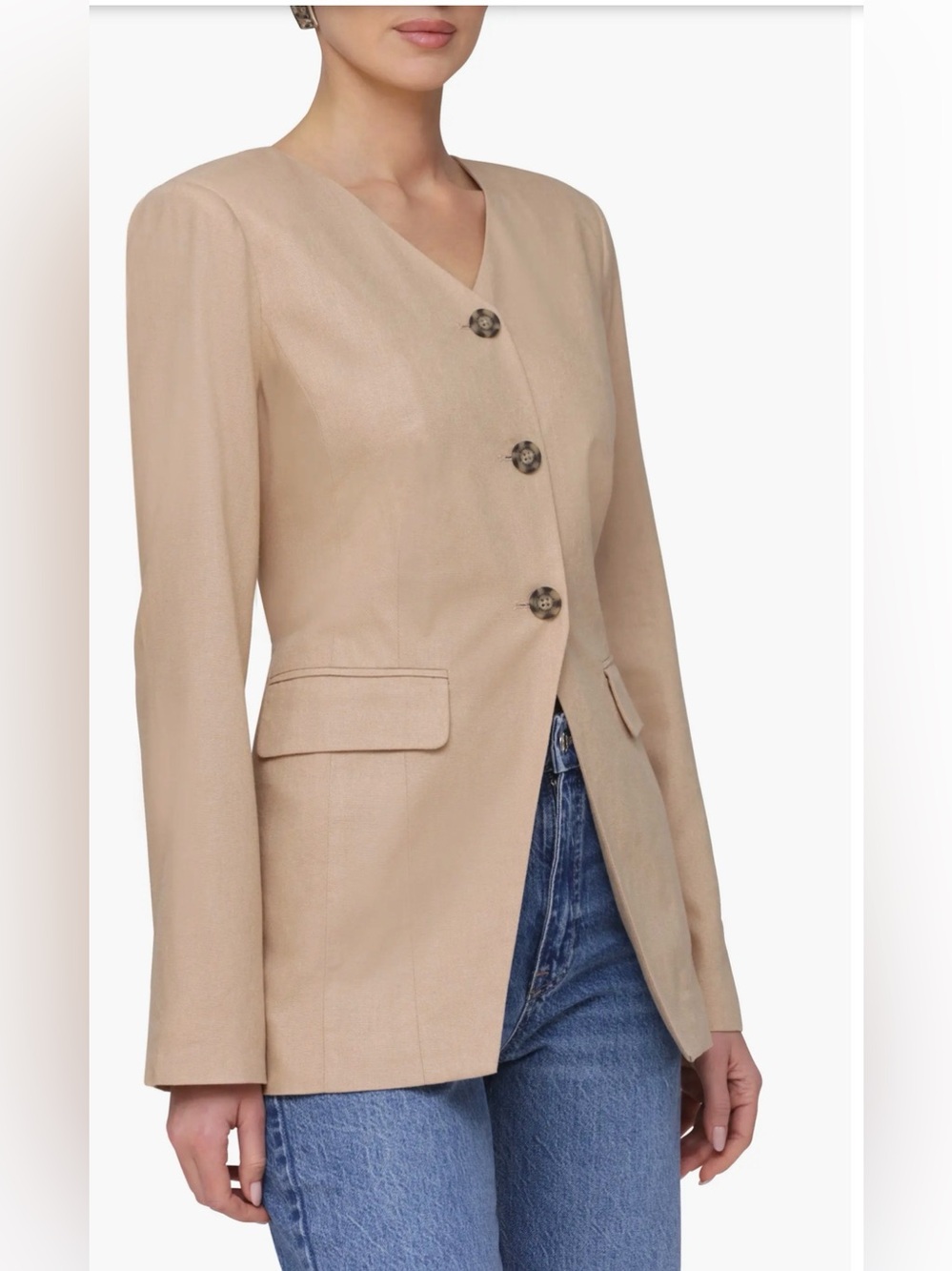 Bagatelle Women's Beige Tailored Spring / Summer Belted Blazer size XL - Picture 4 of 12